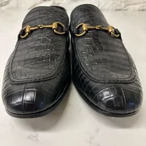 Gucci | Shoes | Mens Black Gucci Jordaan Crocodile Loafer 5  display picture 1